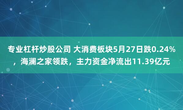 专业杠杆炒股公司 大消费板块5月27日跌0.24%，海澜之家领跌，主力资金净流出11.39亿元