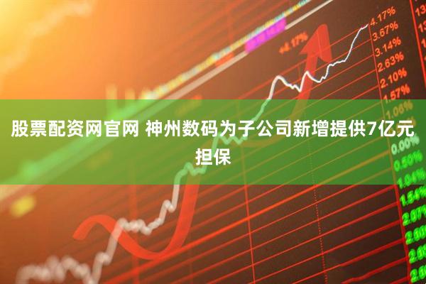 股票配资网官网 神州数码为子公司新增提供7亿元担保